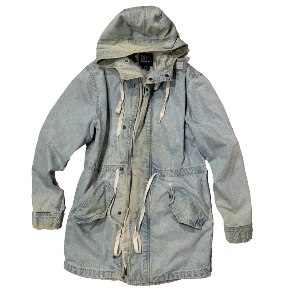 BDG Faded Blue Hooded Denim Jacket
